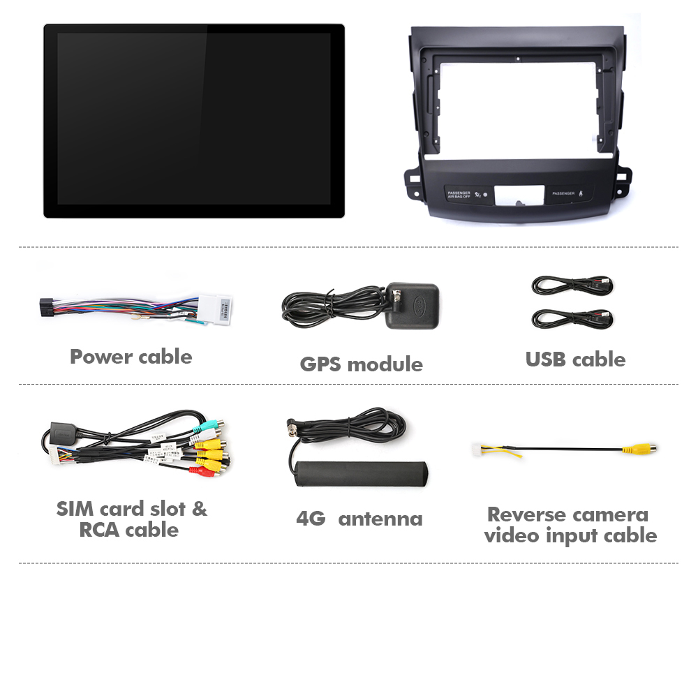 ISUDAR 2K 13.1'' Screen Car Multimedia Radio Player For OUTLANDER MITSUBISHI 2007 2008 2009 -2012 Navi