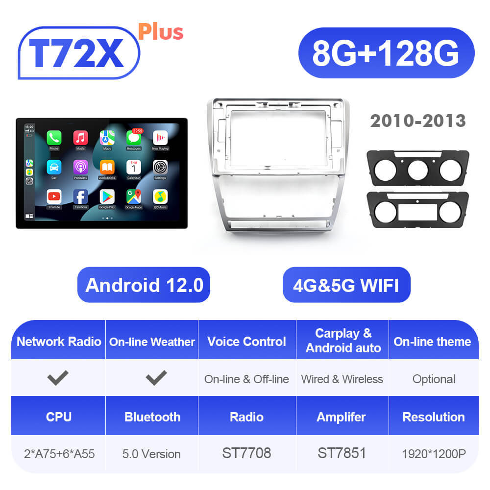 ISUDAR 13.1'' Android 10 Car Multimedia Radio Carplay Player For Skoda Octavia A5 2009 2010 2012 2013