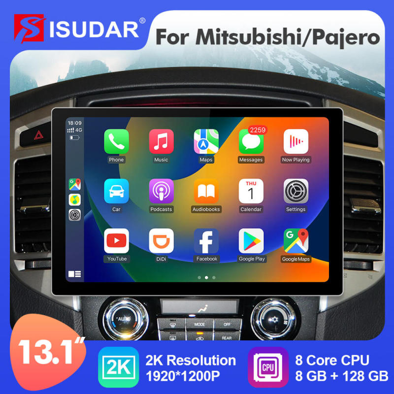 ISUDAR 2K 13.1'' Android Car Multimedia Radio Player For Mitsubishi/Pajero 2006-2014