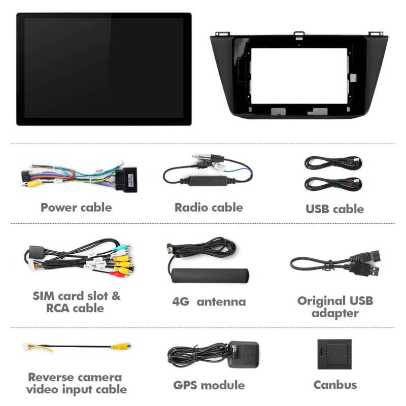 ISUDAR 2K 13.1 Inch Sim Card Android 10 Car Radio For VW/Volkswagen/Tiguan 2017-2019