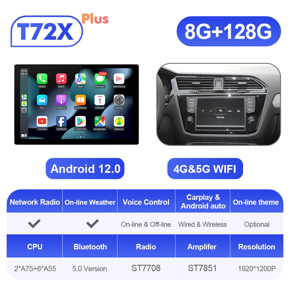 ISUDAR 2K 13.1 Inch Sim Card Android 10 Car Radio For VW/Volkswagen/Tiguan 2017-2019
