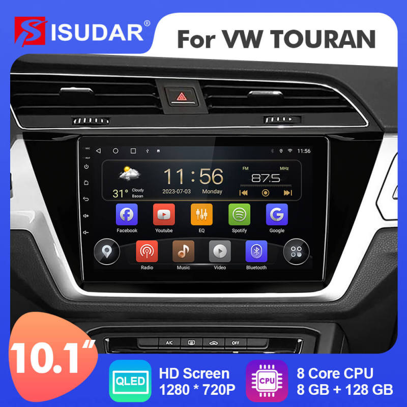 T72 Upgraded Android 12 Auto radio Wireless Carplay For VW/Volkswagen/TOURAN 2016 2017 2018-