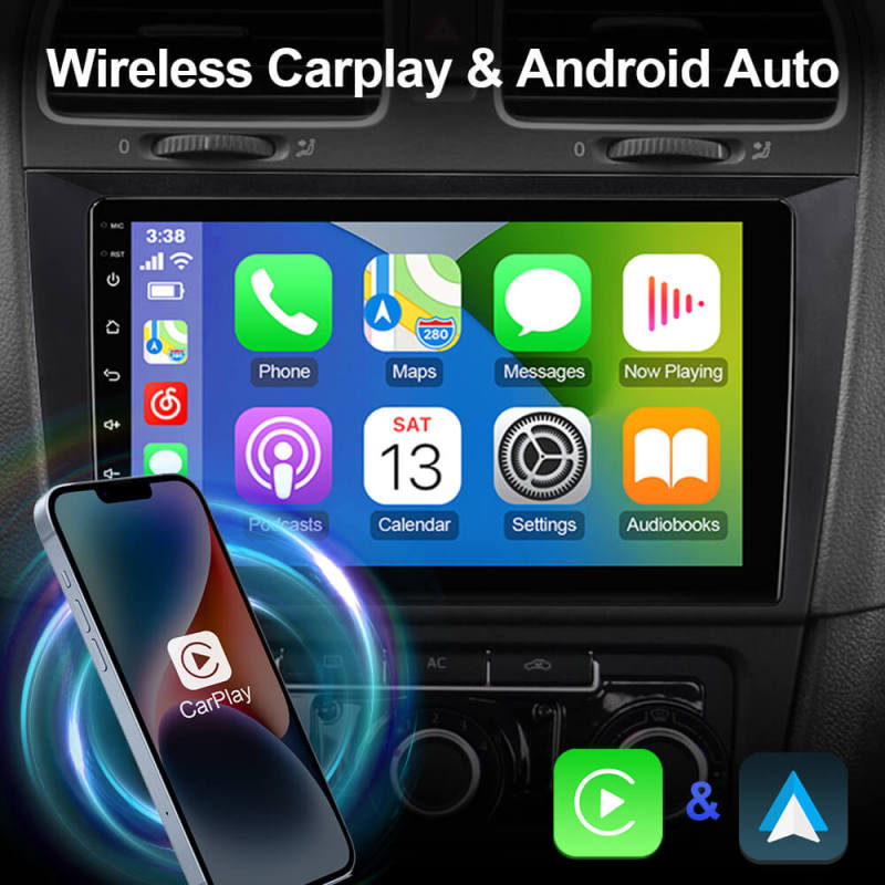 T72 QLED Wireless Carplay 10” Car Radio For Volkswagen VW Golf 6 2008-2016 Multimedia Player