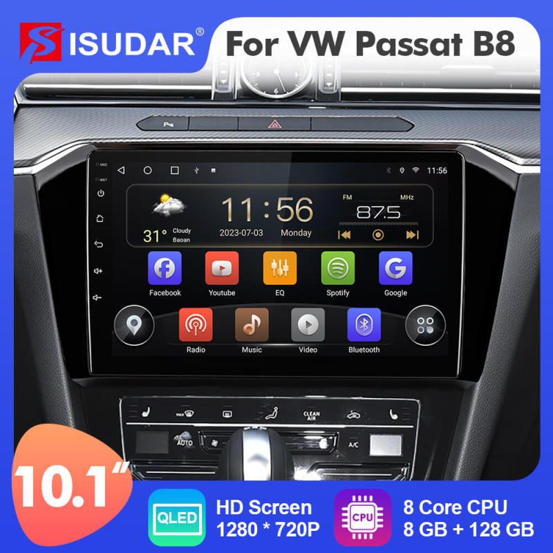 T72 Upgraded Android 12 Auto radio Wireless Carplay For VW/Volkswagen Passat B8 2015-