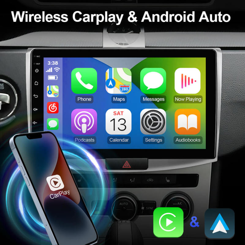 T72 QLED Android Auto 10” Car Radio For VW/Volkswagen/Passat B6 B7 wireless carplay