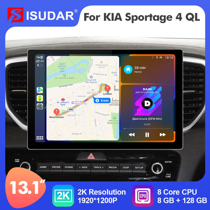 ISUDAR 2K 13.1 Inch Car Radio For KIA Sportage 4 KX5 2016 - 2018 2019-2021 