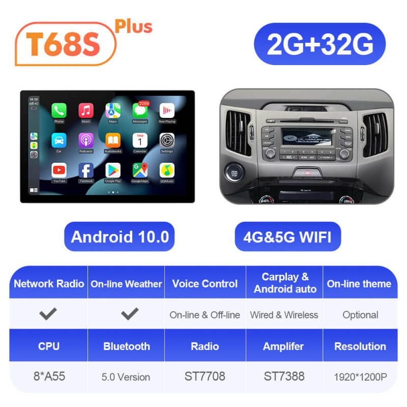 ISUDAR 2K 13.1 Inch Android Car Radio For Kia/sportage 2010-2012 2016