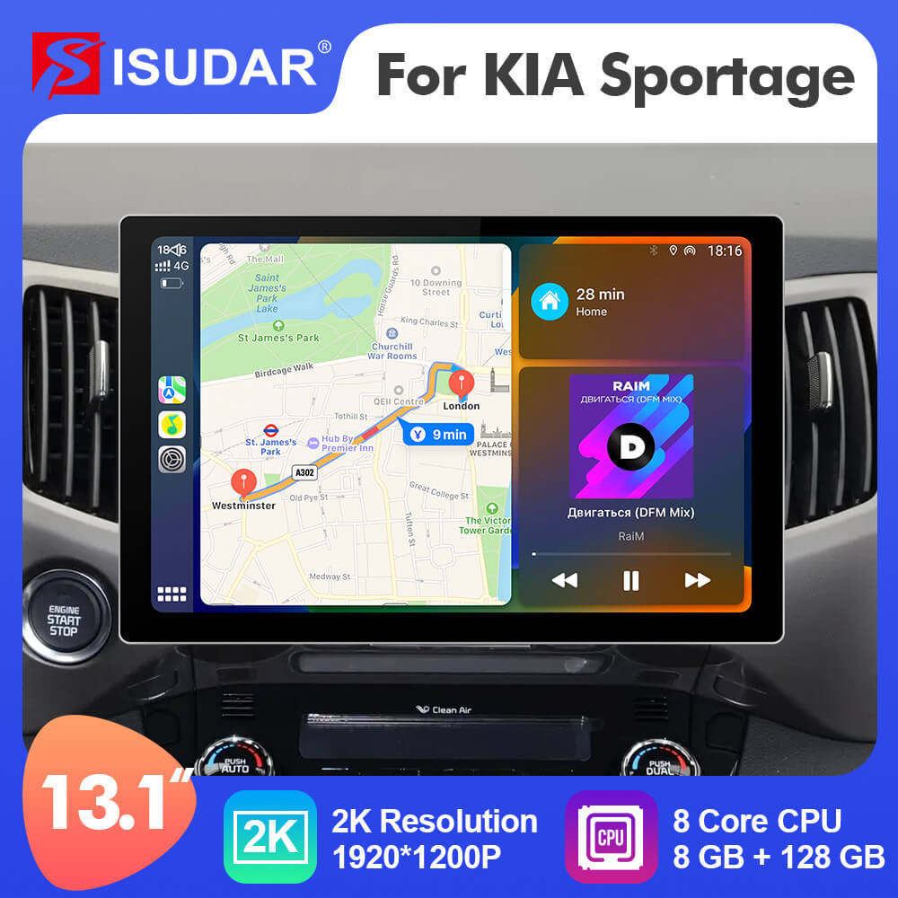 ISUDAR 2K 13.1 Inch Android Car Radio For Kia/sportage 2010-2012 2016