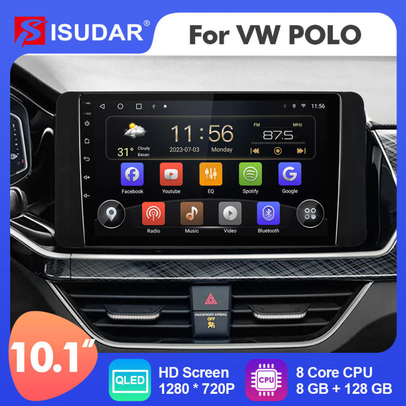 ISUDAR Upgrade Android 12 Car Radio For VW Volkswagen POLO 2021 2022 GPS Multimedia Player Stereo