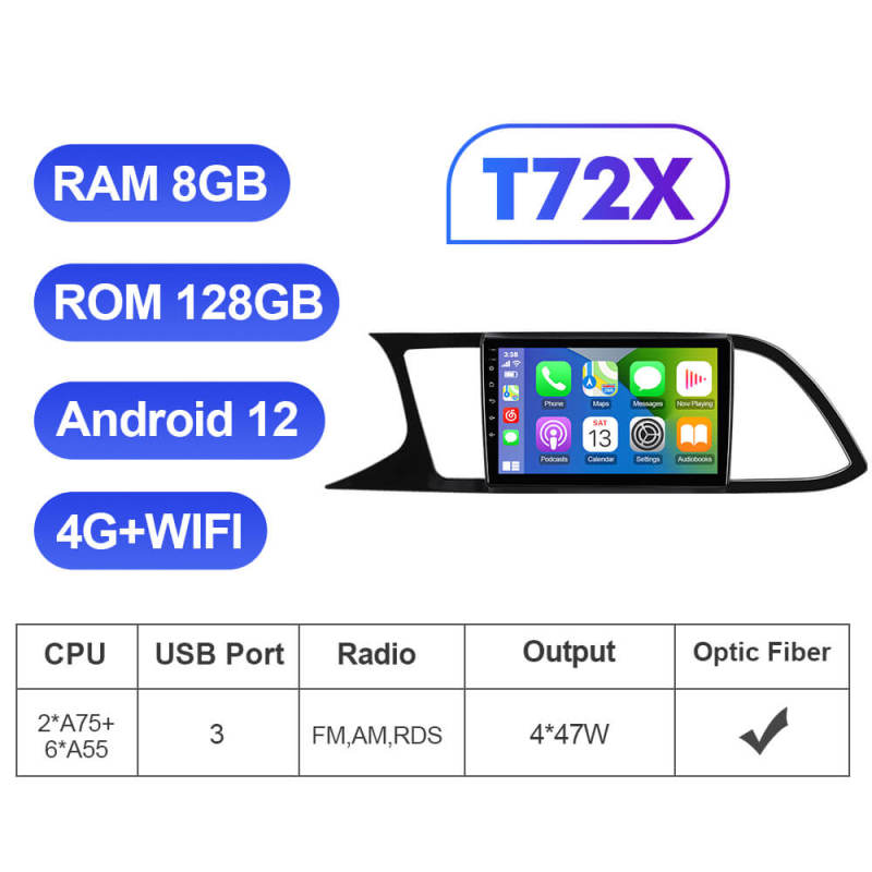 ISUDAR T72 Android 12 8 Core Car Radio Navigation For Seat LEON 2012-2020