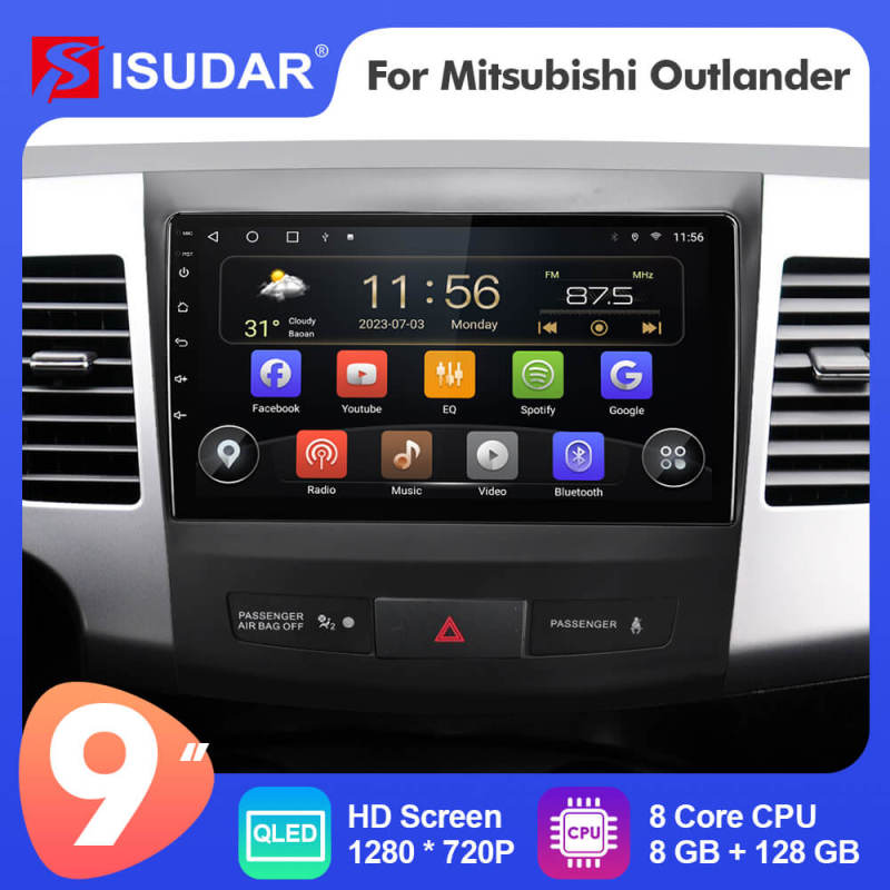 Android 8 Core Carplay Car Radio For OUTLANDER MITSUBISHI 2007 2008 2009 -2012