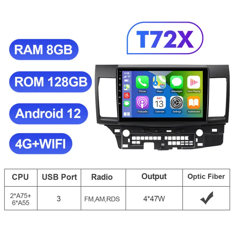 T72  Android 10 Car Radio Tape Recorder 8 Core For Special Features For Mitsubishi Outlander 3 2012-2018