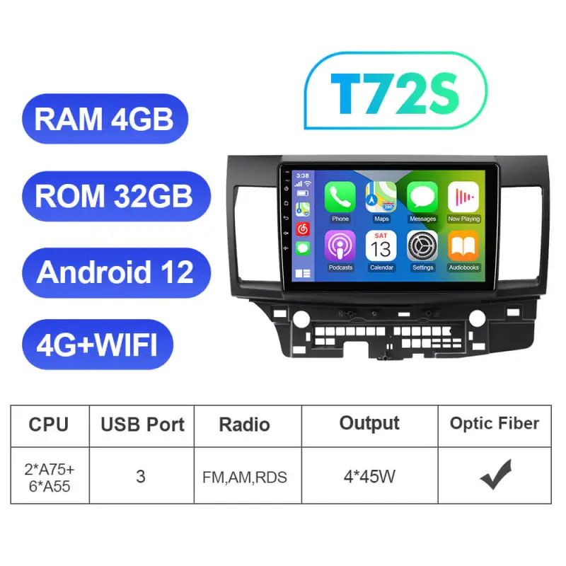 T72  Android 10 Car Radio Tape Recorder 8 Core For Special Features For Mitsubishi Outlander 3 2012-2018
