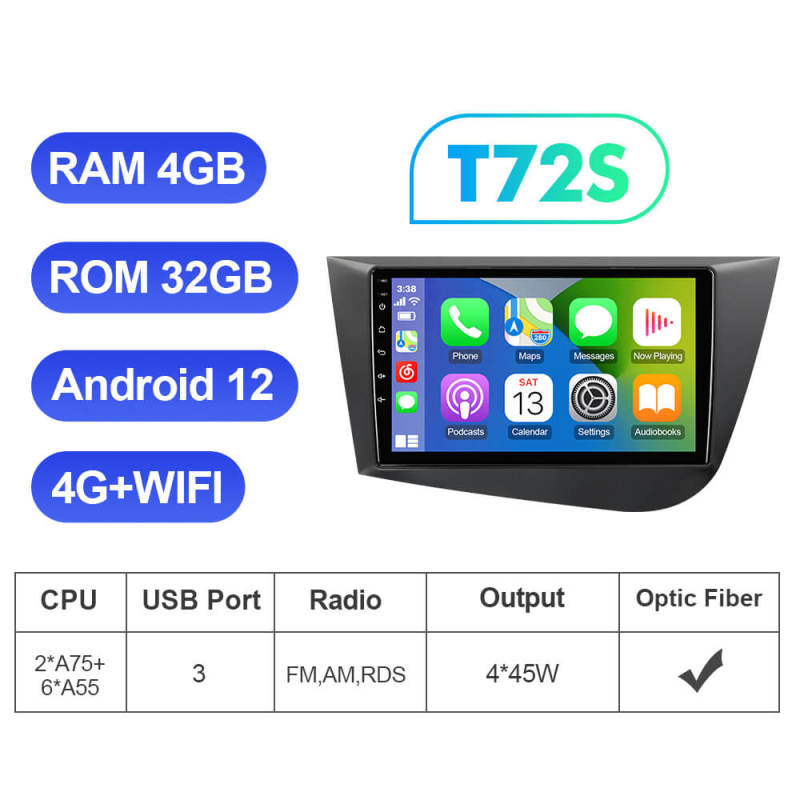 ISUDAR Android 12 8 Core Car Radio Navigation For Seat LEON 2005-2012