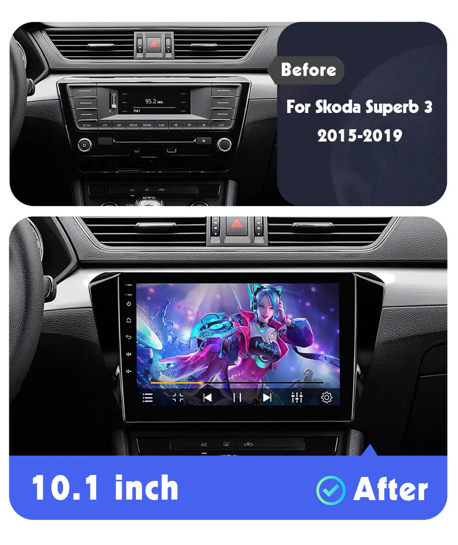 T72 QLED Car Radio Multimedia Player Navigation stereo Navi For Skoda  Superb 3 2016