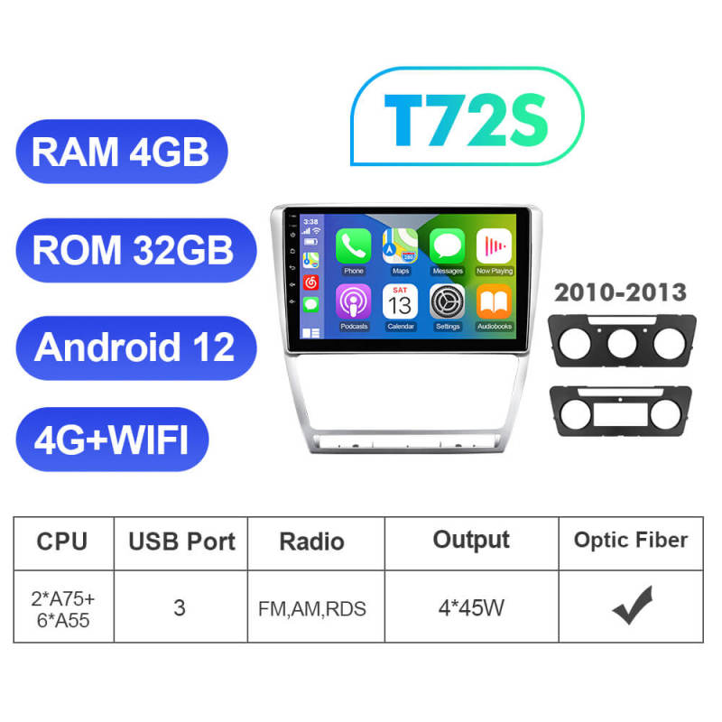 ISUDAR T72 Android Car Radio Multimedia For Skoda Octavia A5 2009 2010 2012 2013