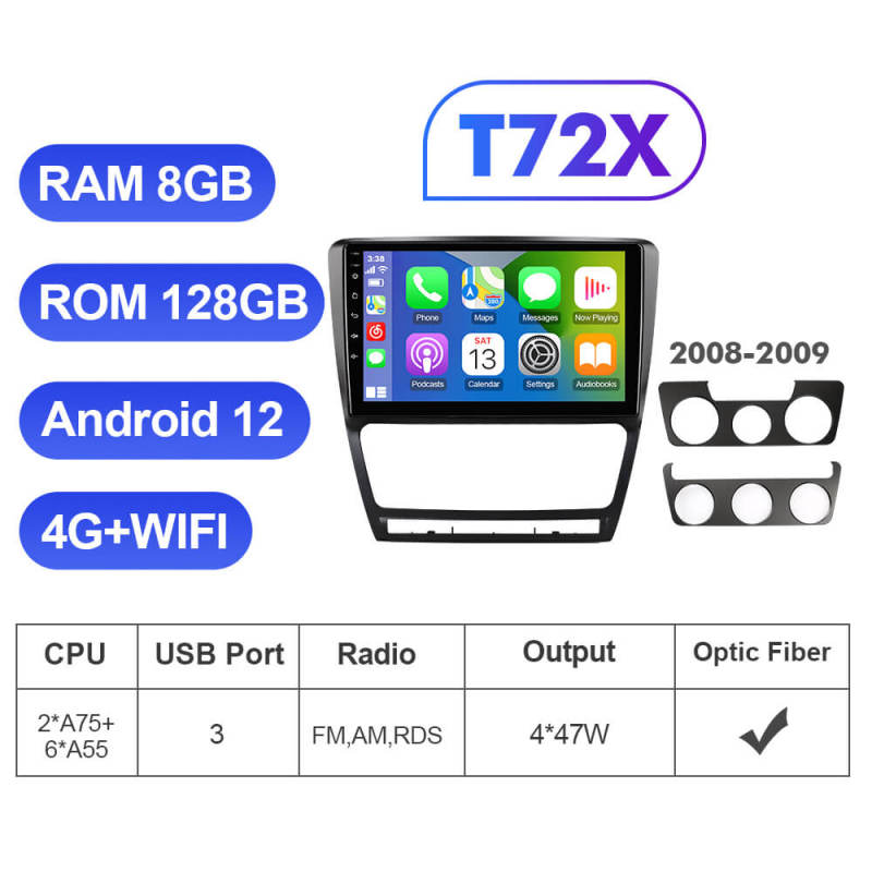 ISUDAR T72 Android Car Radio Multimedia For Skoda Octavia A5 2009 2010 2012 2013