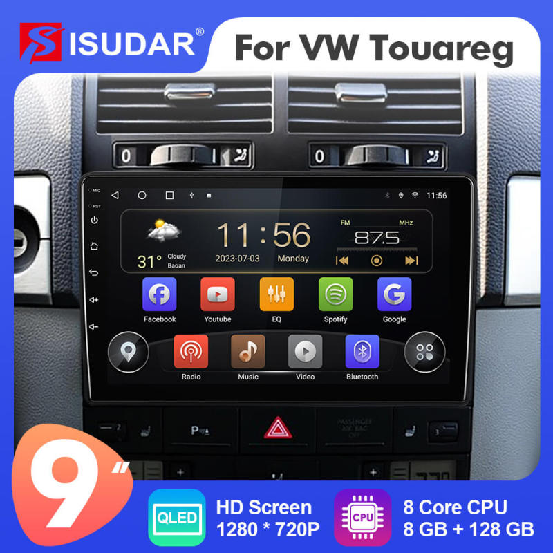 T72 QLED Car Radio Multimedia Player stereo For VW/Volkswagen/Touareg/Transporter T5