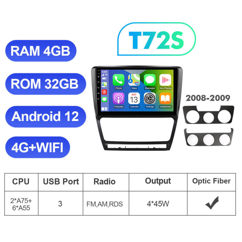 ISUDAR T72 Android Car Radio Multimedia For Skoda Octavia A5 2009 2010 2012 2013