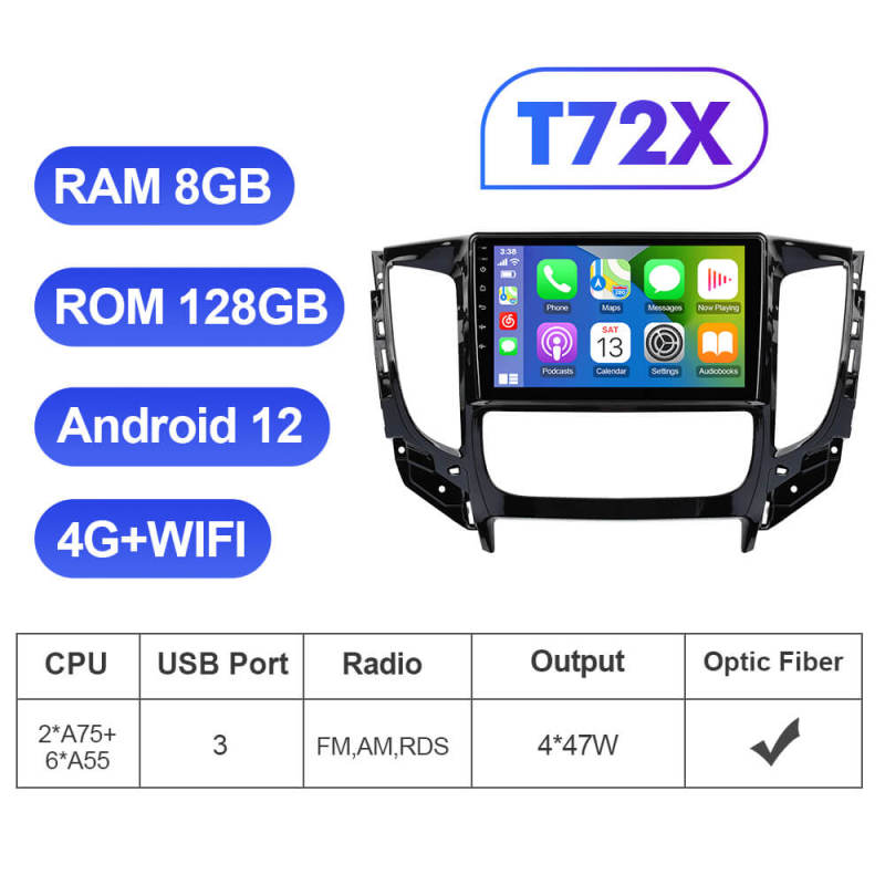 T72 Android 12 8 Core Car Radio Player For Mitsubishi Triton 2017-2022 Mirror Link Carplay