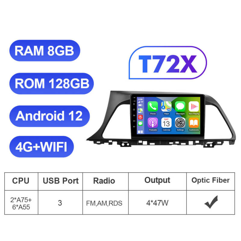 T72 Android 12 Car Radio Player Navigation Multimedia For Hyundai Sonata 7 LF 2017 - 2019