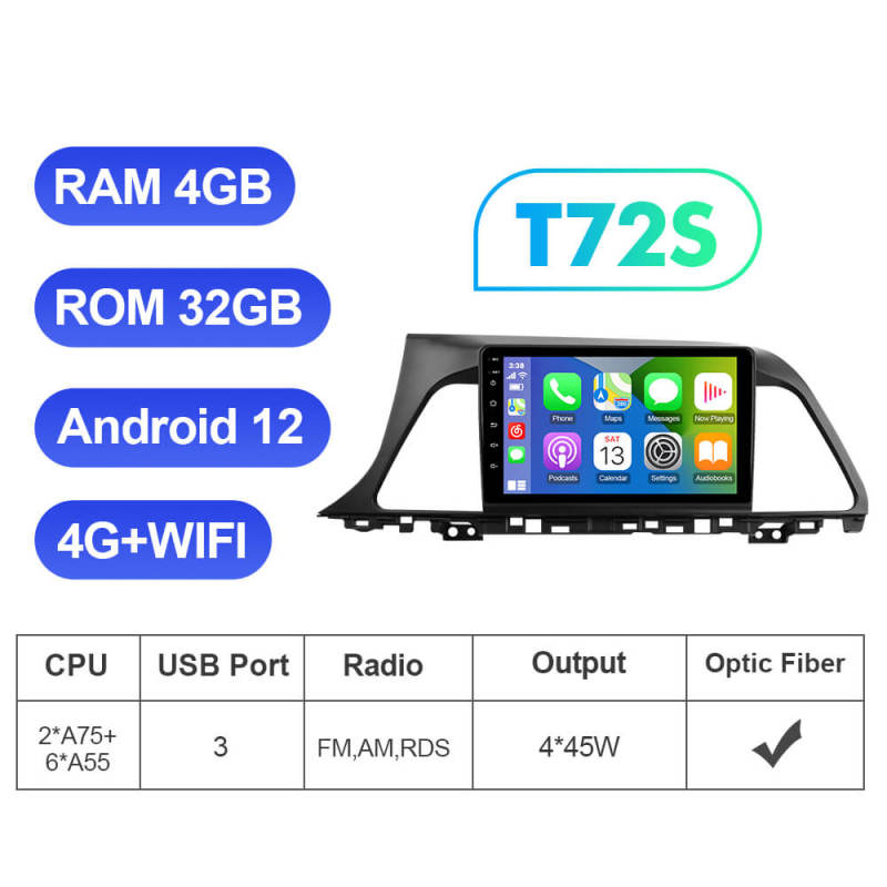 T72 Android 12 Car Radio Player Navigation Multimedia For Hyundai Sonata 7 LF 2017 - 2019