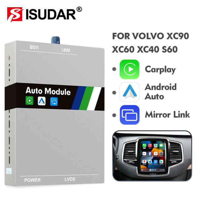 ISUDAR Apple Carplay Kit Module for Volvo XC90/XC60/XC40/S90/S60/V60 Full Vertical Screen Seamless Connectivity