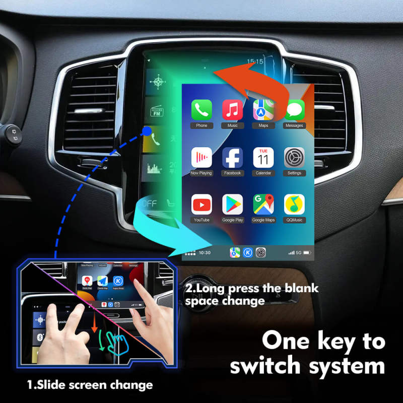 ISUDAR Apple Carplay Kit Module for Volvo XC90/XC60/XC40/S90/S60/V60 Full Vertical Screen Seamless Connectivity