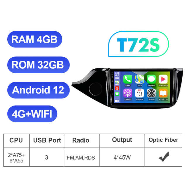 T72 For Kia CEED Cee'd 2 JD 2012-2016 Android Car Radio Unit Multimidia Navi Carplay Android auto