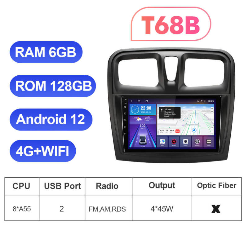 ISUDAR T72 Android Apple Carplay Car Radio For Renault Logan 2 2012 - 2019 Sandero 2 2014 - 2019