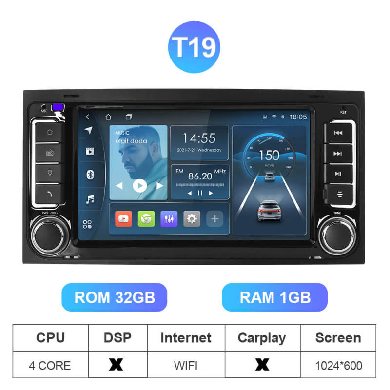 Isudar Android 10 Car Radio Multimedia GPS For VW/Volkswagen/Touareg/Transporter T5