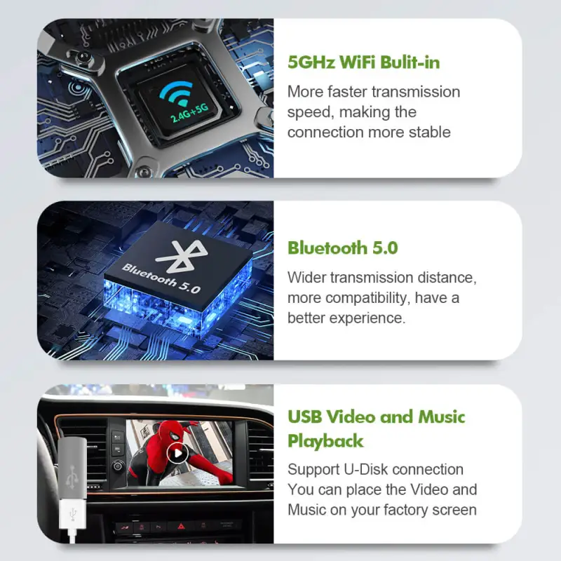 Apple Carplay Wireless Module dongle For  Audi/Volkswagen/Skoda/Seat/Golf/Passat/SUPERP-B/Ibaiza MIB MIB2