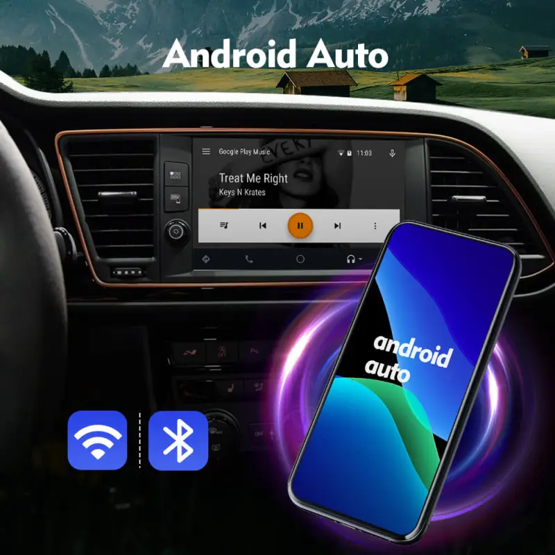 CarlinKit 5.0 Wireless Adapter Apple CarPlay Android Auto Multimedia Video  Play