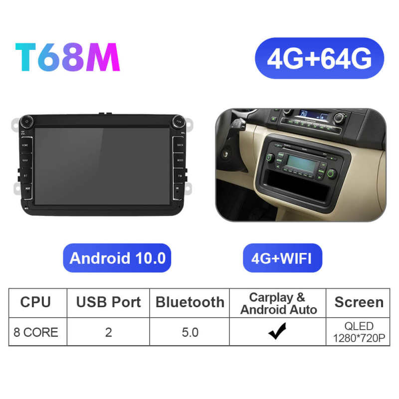 NEW UPGRADE! 1280*720P 8 inch Car Radio For VW/Volkswagen/POLO/Golf/Skoda/Seat/Leon/PASSAT B6