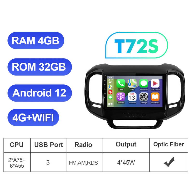 For  Fiat Toro 2017- T72 8 Core Android 12 Car Radio Carplay