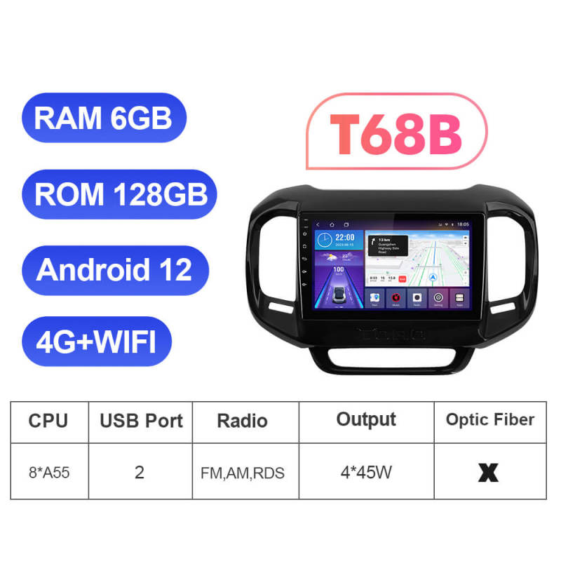 For  Fiat Toro 2017- T72 8 Core Android 12 Car Radio Carplay