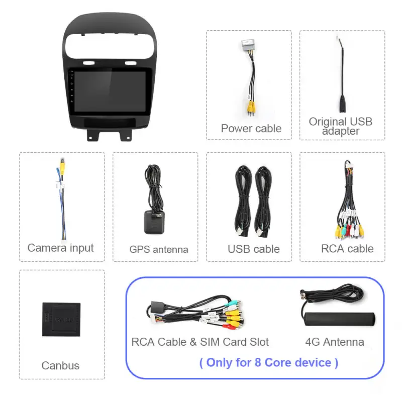 T72 8 Core Android Car Radio Carplay  For Dodge Journey/ Fiat Freemont 2012-2014