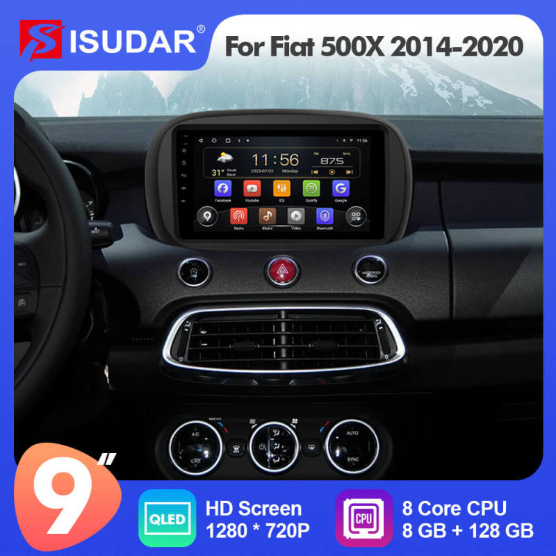 For Fiat 500X 2014-2019 Android 8 Core Car Radio Stereo DVD auto navi multimedia 9 inch Voice Command