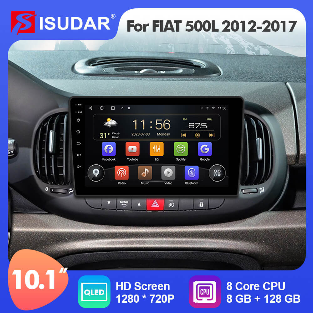 For Fiat 500L 2012-2017  Wireless Carplay Android Auto Radio Stereo 10.1 inch Car multimedia Navi