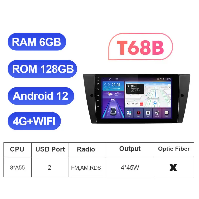 For BMW E90 E91 E92 E93 Android 12 stereo Car Radio Multimedia Navigation GPS
