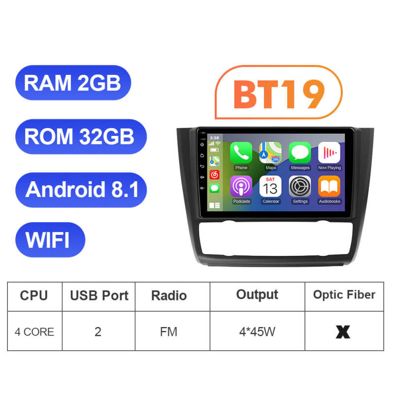 For BMW 1 Series E81 Apple Carplay Car Radio Multimedia Android 12 stereo Navigation GPS