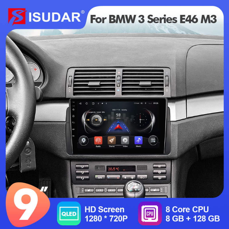 ISUDAR For BMW 3 Series E46 M3 318/320/325/330/335 1998-2005 Android Auto Radio Multimedia Navi