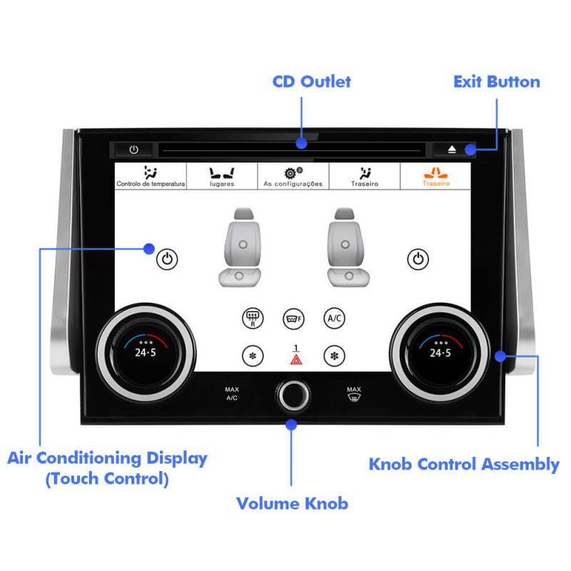 AC Panel 9 inch Touch LCD Screen For Range Rover Sport L494 L405 (2014-2017) Climate Control Car Air Conditioning Board