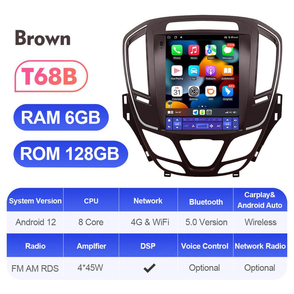 ISUDAR Android 12 Car Radio for Opel Insignia 2014-2018 with Tesla sytle screen