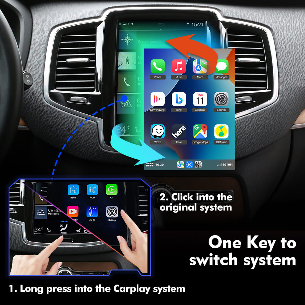 カーナビ ISUDAR V2 Wireless Apple Carplay android ISUDAR V2 Apple Carplay Kit Module for Sensus upgrade Volvo