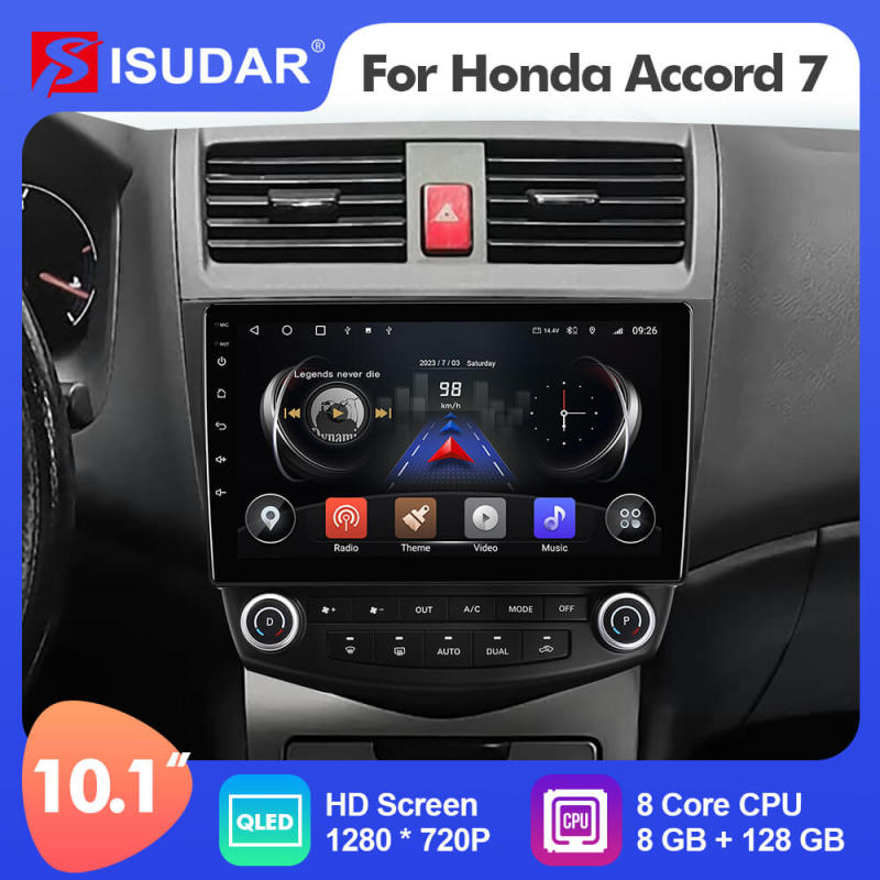 QLED 1280*720P Android Car Radio For Honda/Accord 7 2003-2007 with RDS Carplay