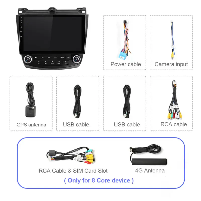 QLED 1280*720P Android Car Radio For Honda/Accord 7 2003-2007 with RDS Carplay