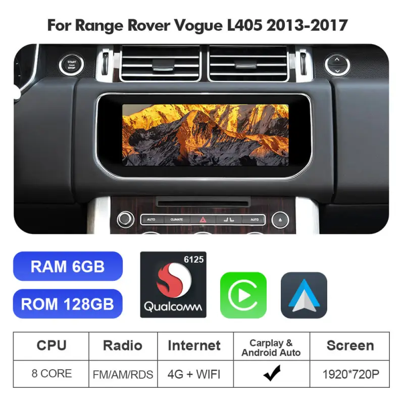 ISUDAR  Qualcomm Android 12 10.25 Inch 1920*720P Car head unit stereo for Land Rover Range Rover Sport L494 Range Rover Vogue L405  2013-2017