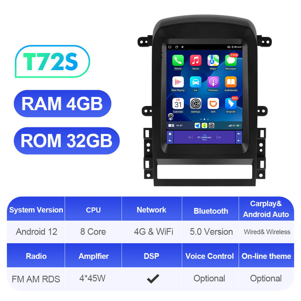 ISUDAR Android 12 Tesla Style Car Radio For Chevrolet Captiva 2006-2012 Auto Multimedia