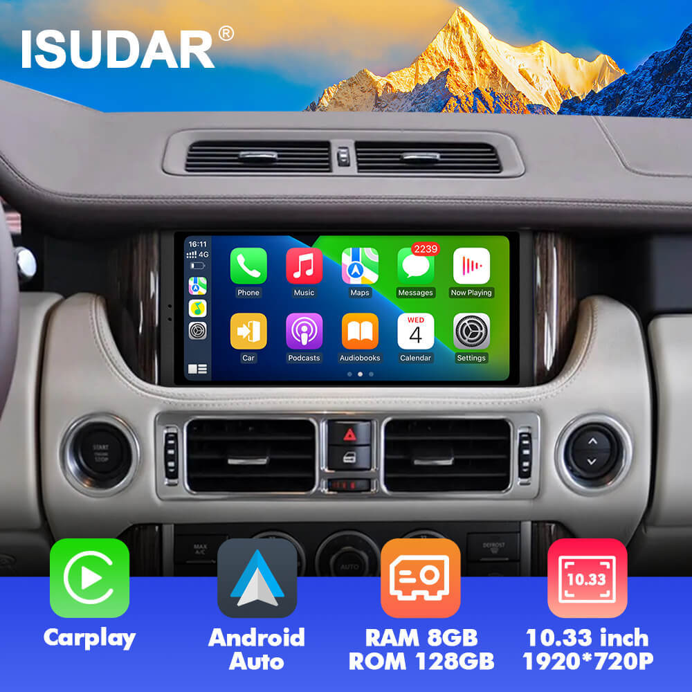 ISUDAR T72 Android 12 10.33 Inch 1920*720P Car head unit stereo for Land Rover Range Rover V8 2005-2012